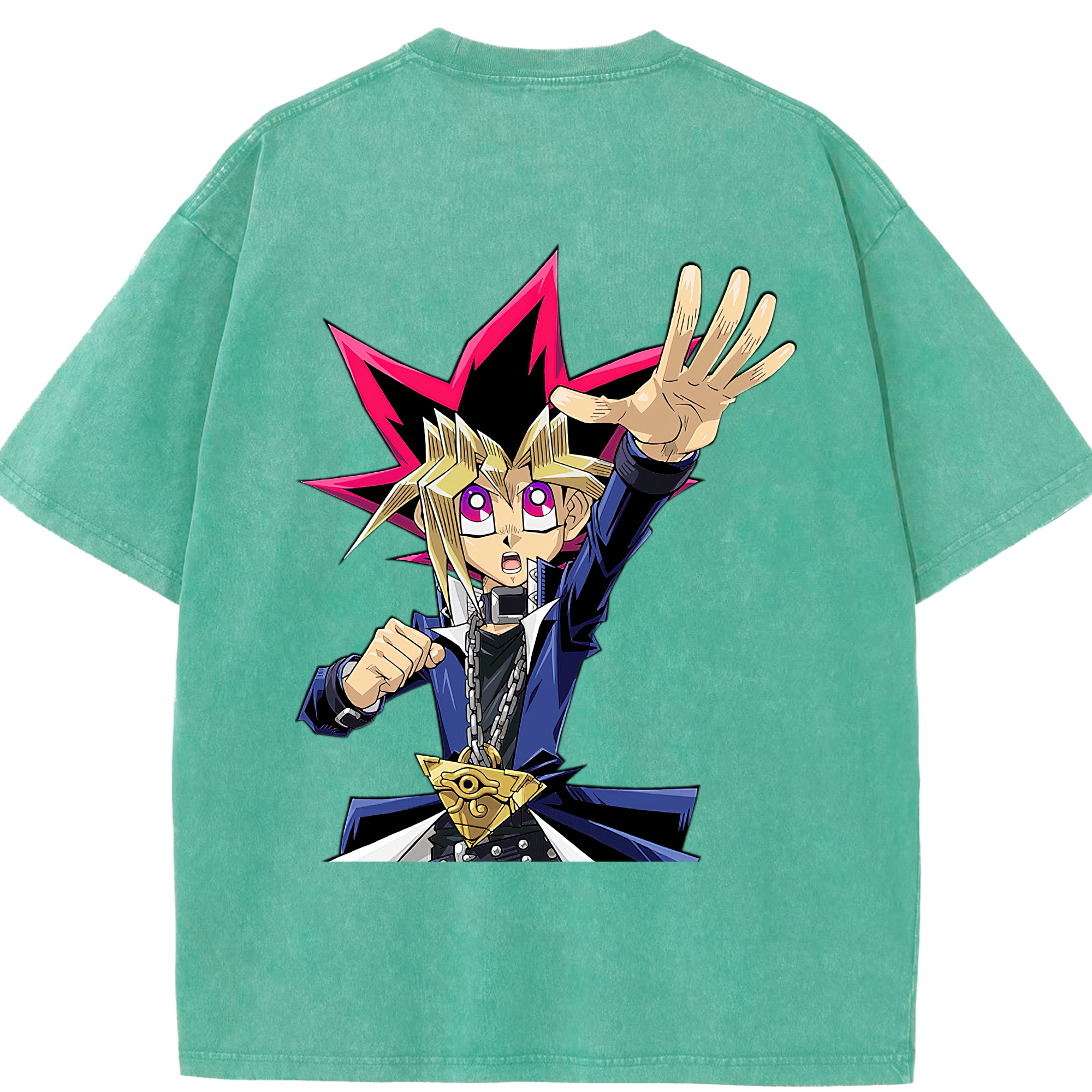（画像用） 遊☆戯☆王 Yu-Gi-Oh! 綿100% ヴィンテージ風 半袖Tシャツ（背面プリント）